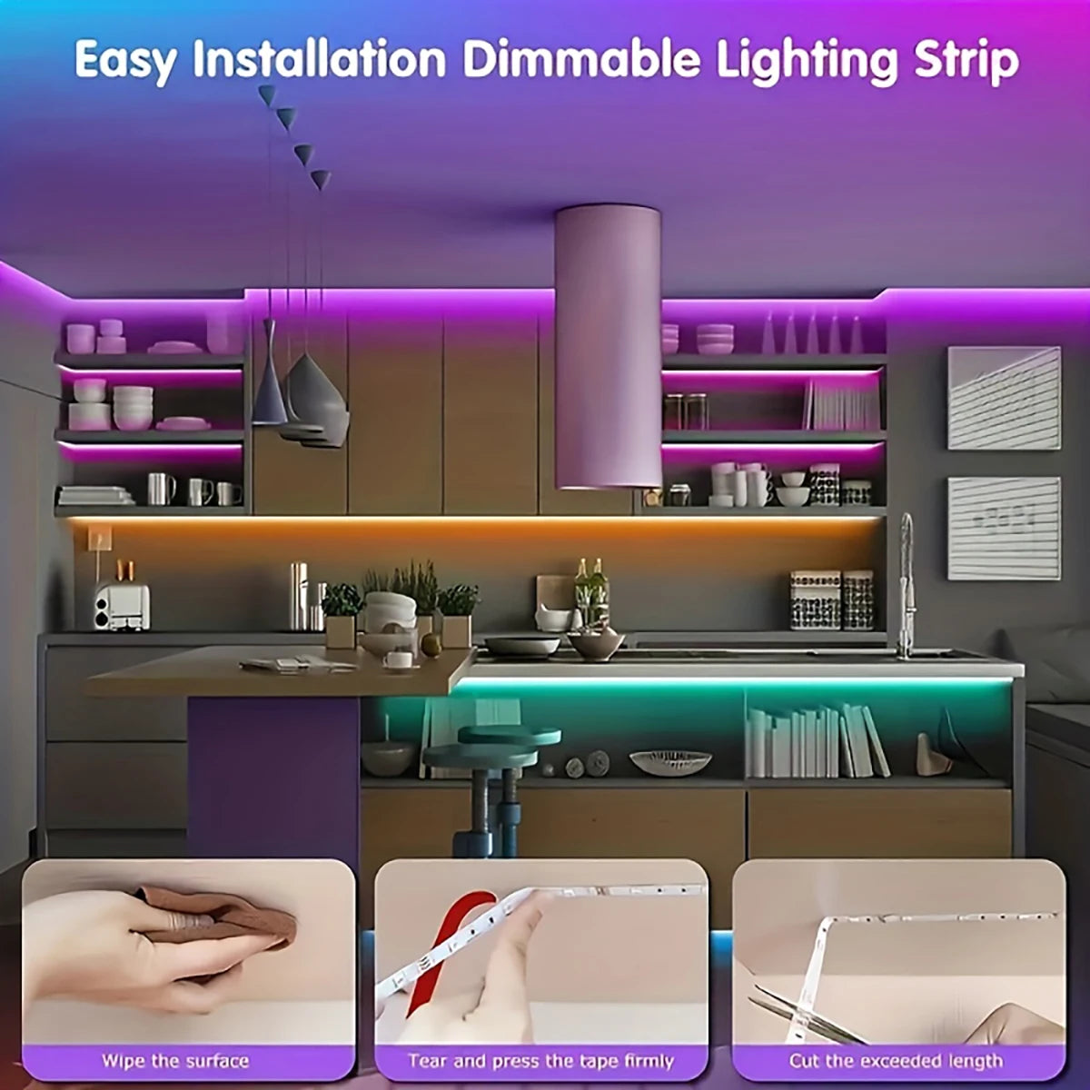 Ruban LED RGB USB avec télécommande 44 touches