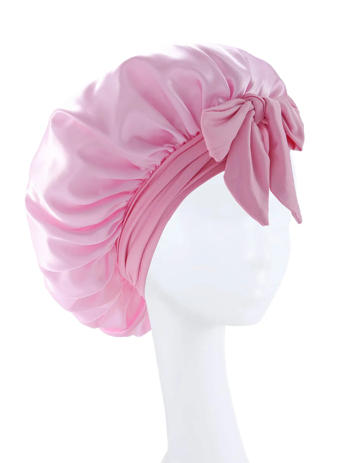 Bonnet de nuit en satin pour cheveux bouclés à nouer