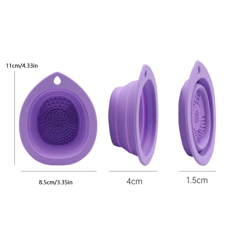 Bol nettoyant pinceaux de maquillage pliable en silicone