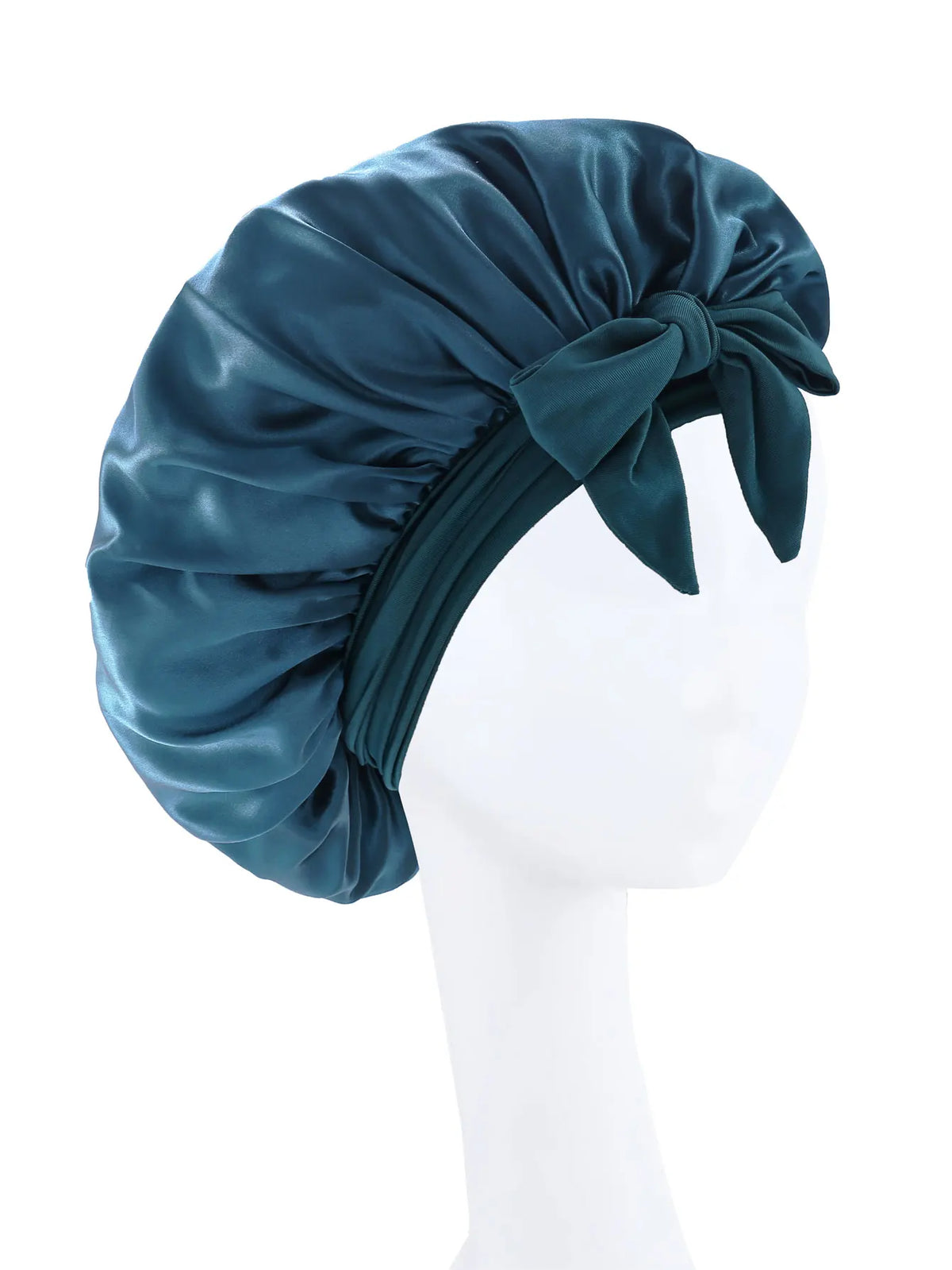 Bonnet de nuit en satin pour cheveux bouclés à nouer