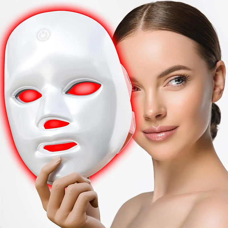 Masque LED visage 7 couleurs pour soin à domicile