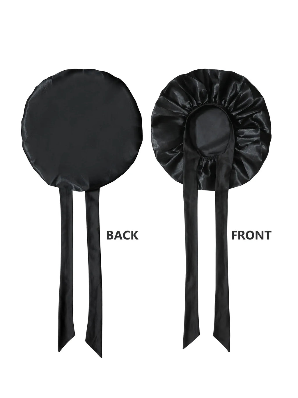 Bonnet de nuit en satin pour cheveux bouclés à nouer