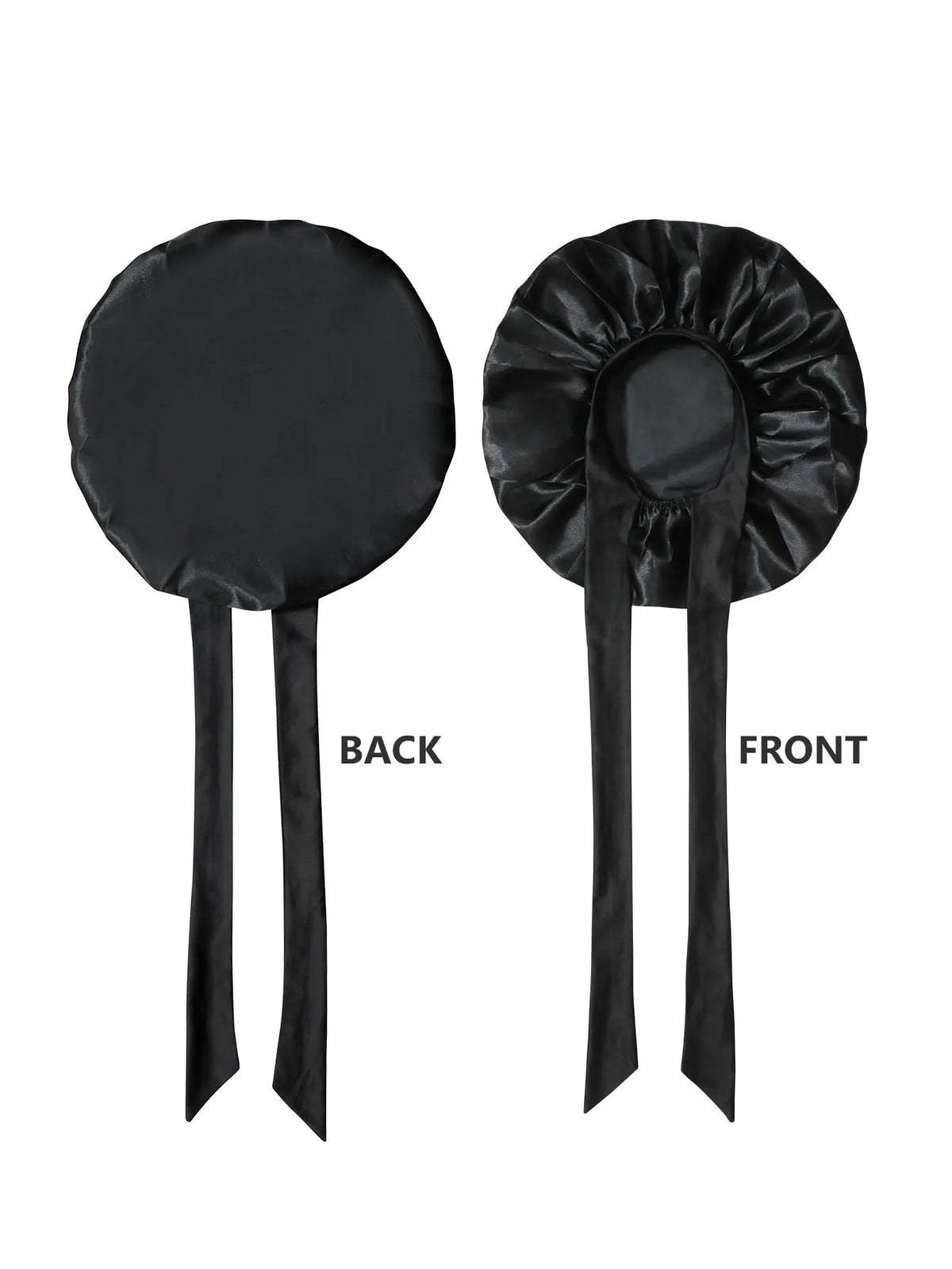 Bonnet de nuit en satin pour cheveux bouclés à nouer