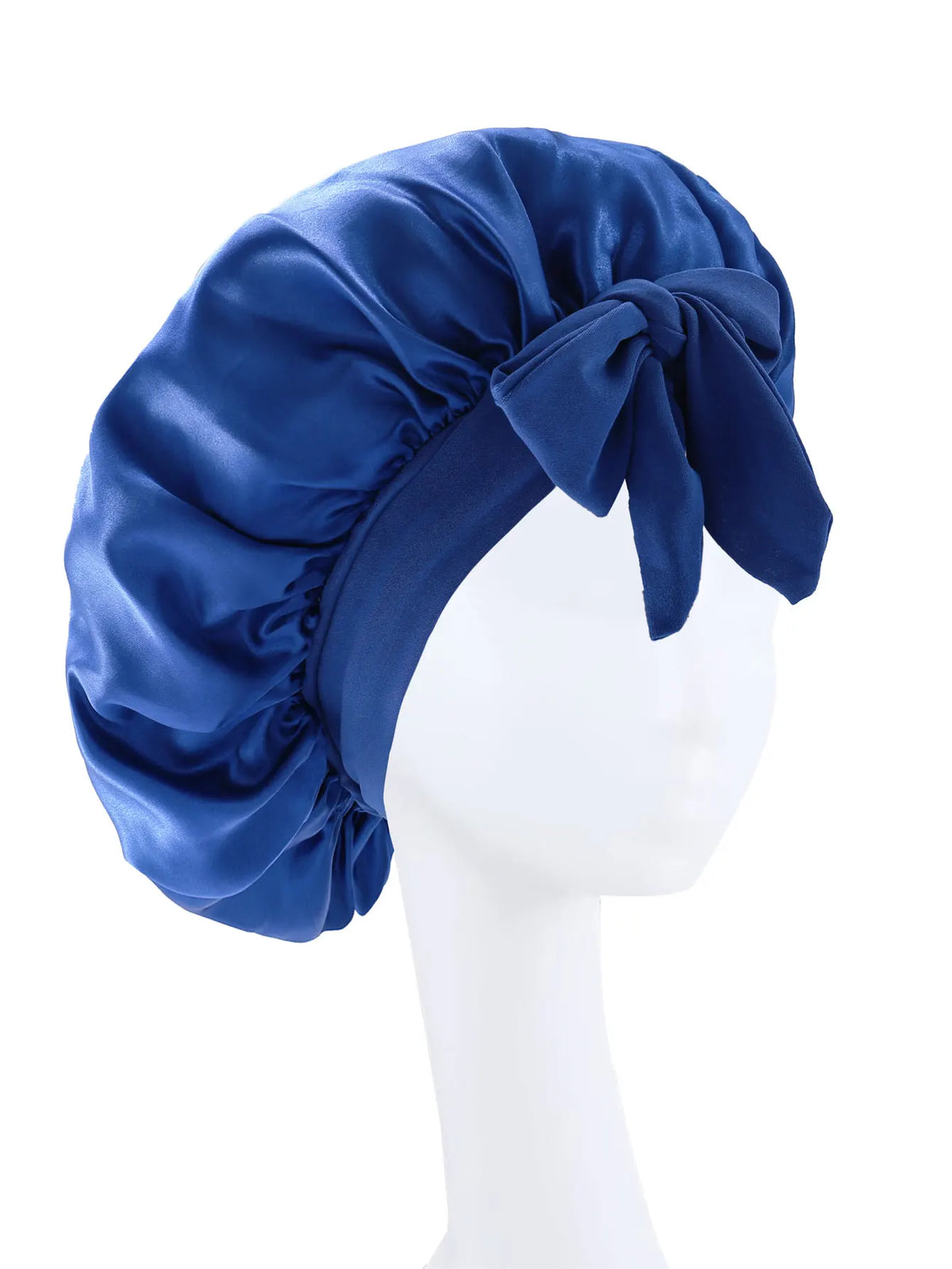 Bonnet de nuit en satin pour cheveux bouclés à nouer