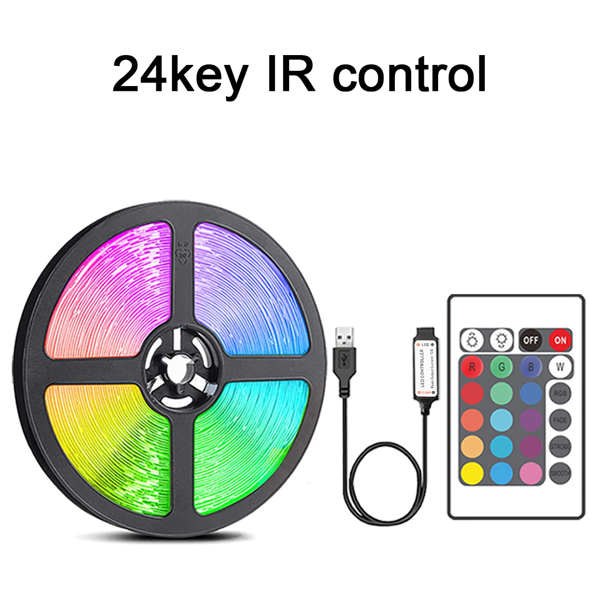 Ruban LED RGB USB avec télécommande 44 touches