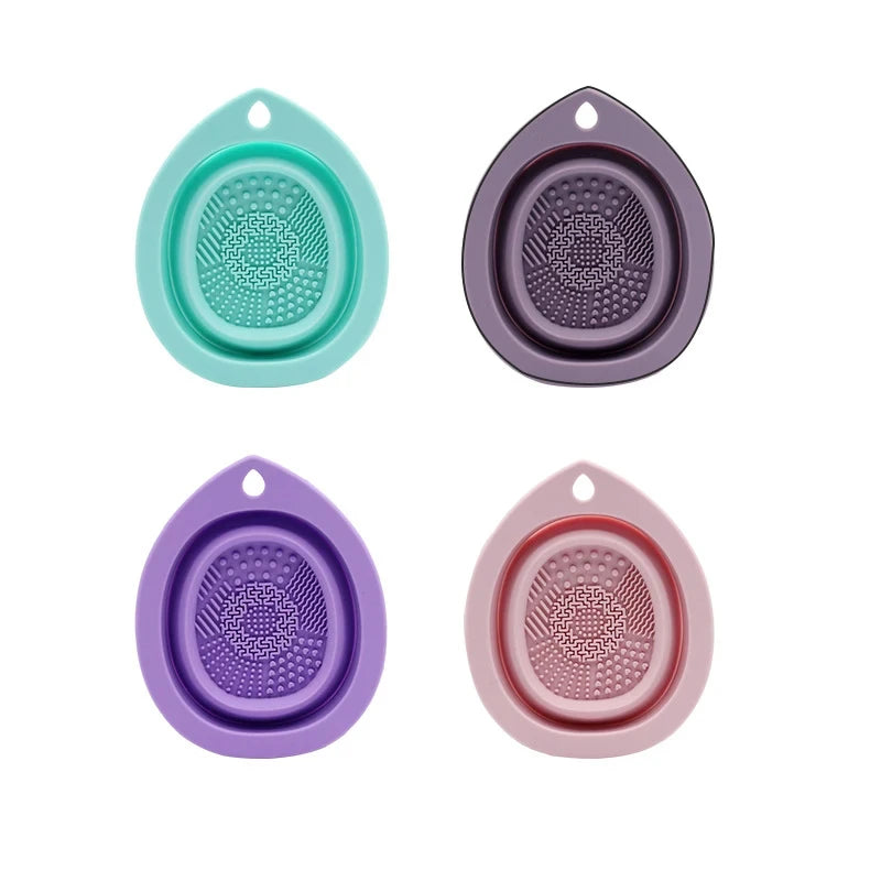 Bol nettoyant pinceaux de maquillage pliable en silicone