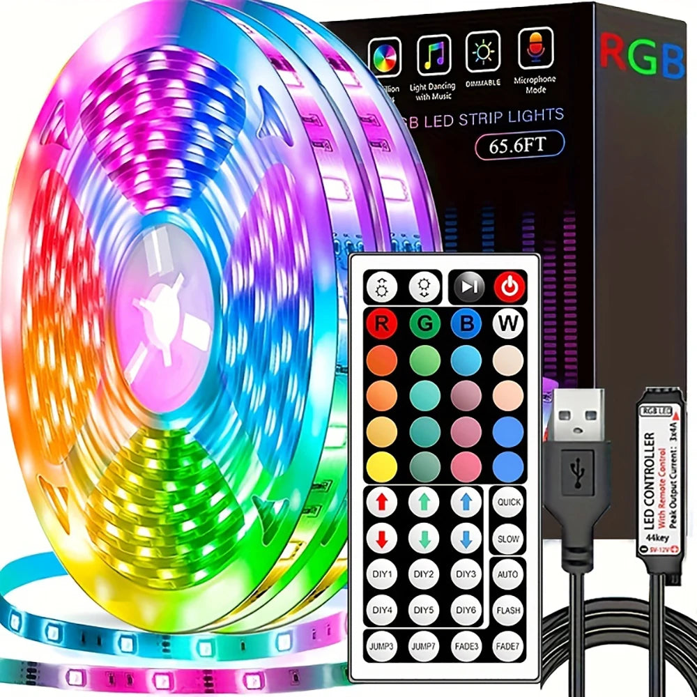 Ruban LED RGB USB avec télécommande 44 touches