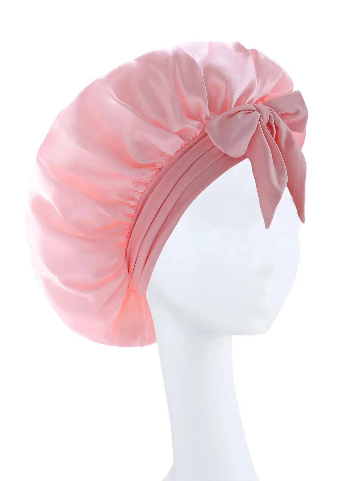 Bonnet de nuit en satin pour cheveux bouclés à nouer