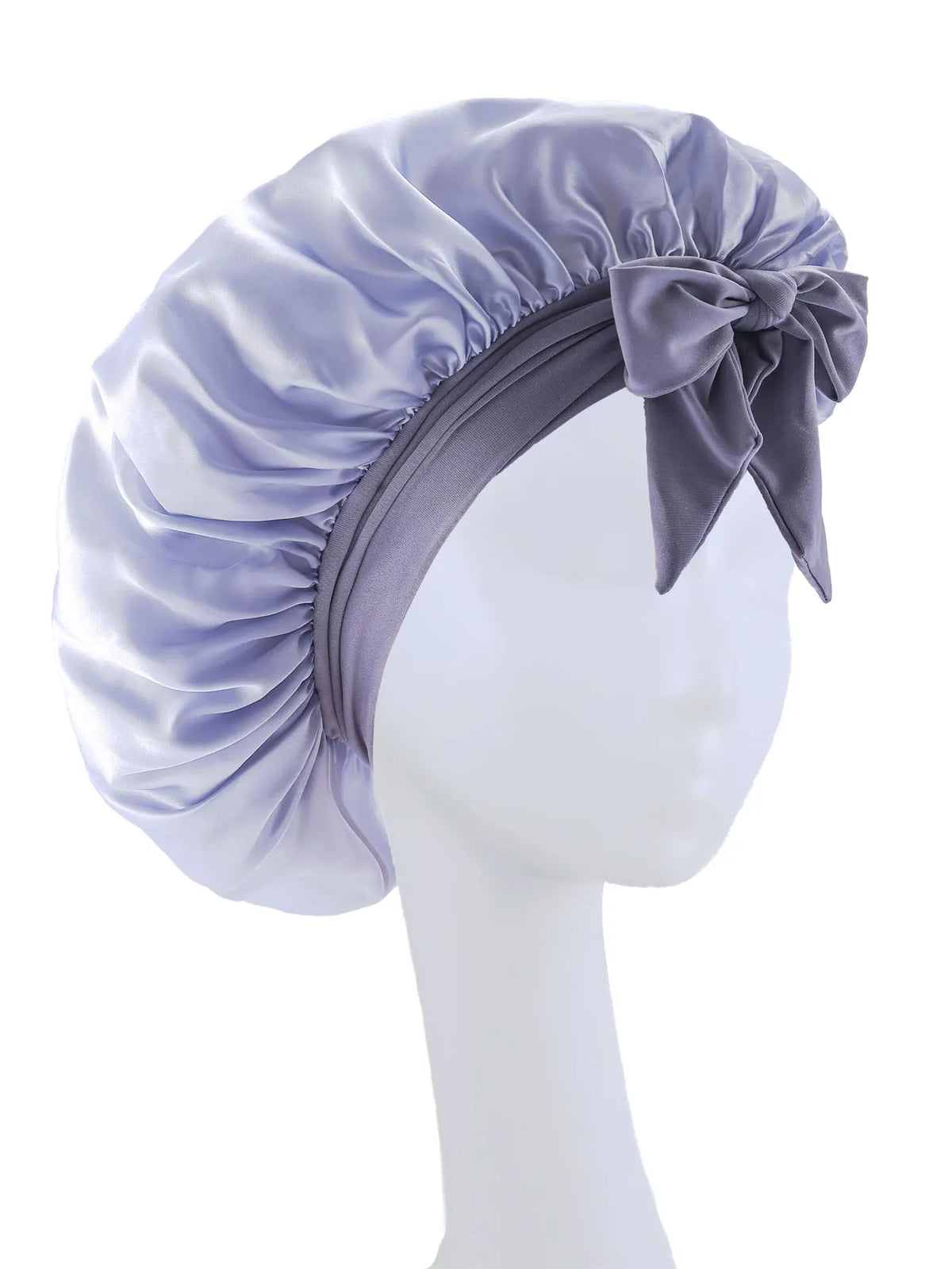 Bonnet de nuit en satin pour cheveux bouclés à nouer