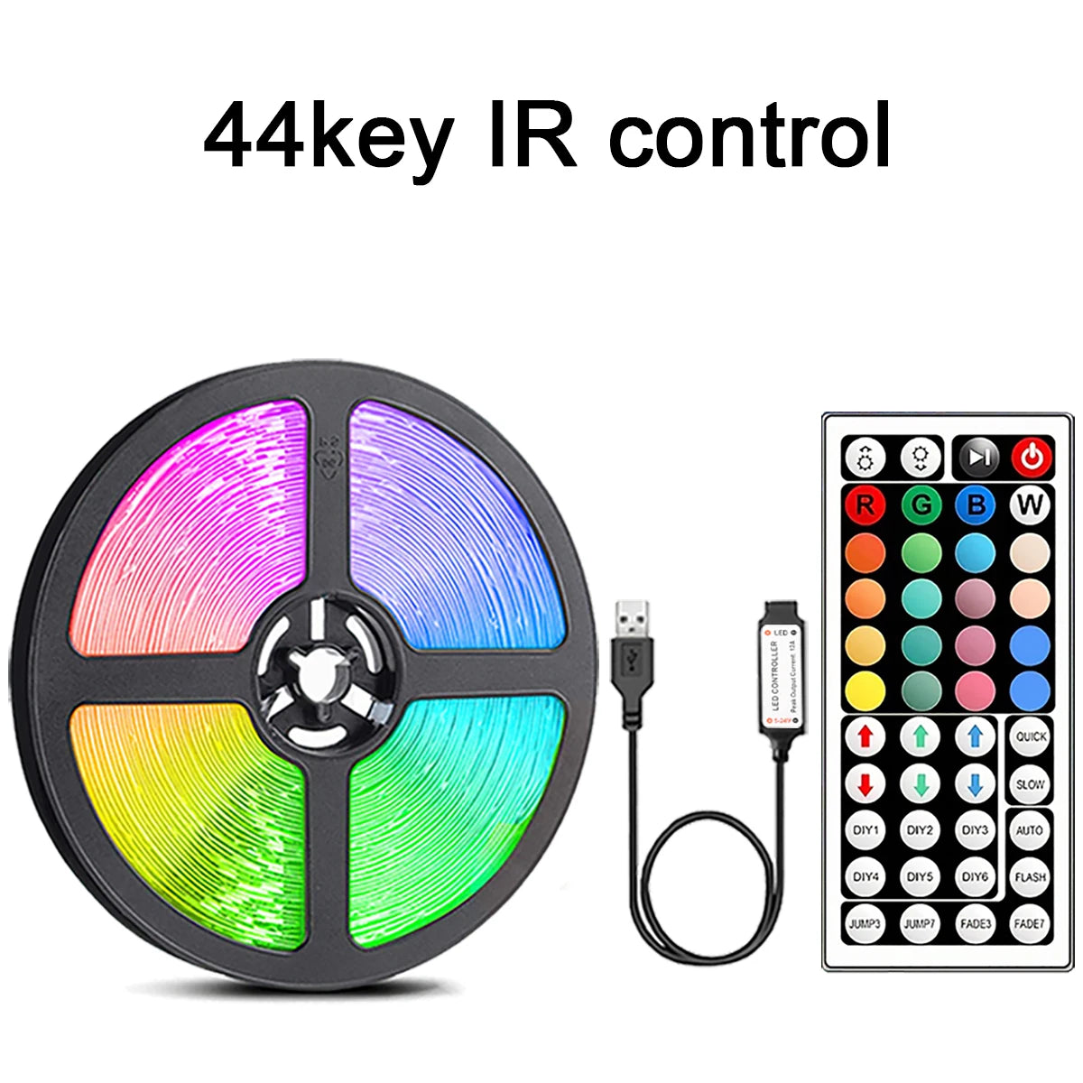 Ruban LED RGB USB avec télécommande 44 touches